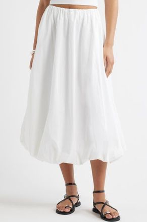 Open Edit Bubble Midi Skirt in White at Nordstrom, Size Xx-Small