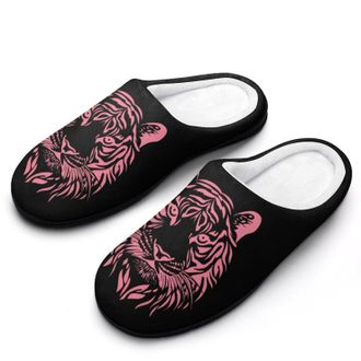 Generic Tiger Face Womens Slippers Warm House Slippers Indoor House Shoes with Anti-Skid Rubber Sole