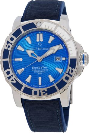 Bucherer Patravi Scubatec Automatic Blue Dial Mens Watch 00.10632.23.53.02