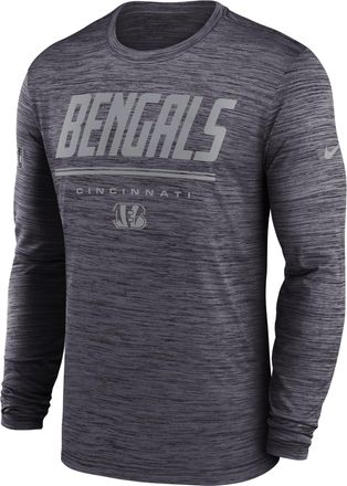Nike Cincinnati Bengals Sideline Team Issue Velocity Nike Mens Dri-FIT NFL Long-Sleeve T-Shirt in Black | 02EQ00A9A-CH4
