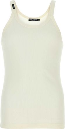 Dolce & Gabbana Ivory Cotton Tank Top