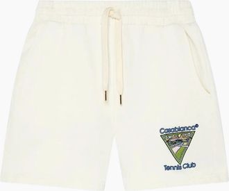 Casablanca Womens Casablanca Embroidered Tennis Club Icon Off-White Shorts - Size: 10