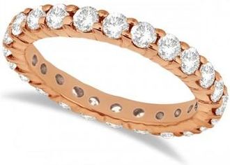 Allurez Lab Grown Diamond Eternity Ring Wedding Band in 14k Rose Gold (2.00ct)