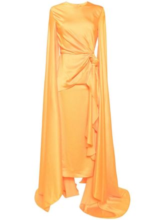 Solace London The Elya satijnen maxi-jurk - Oranje