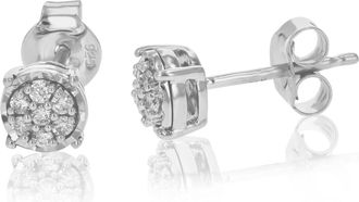 Vir Jewels 1/6 cttw Round Lab Grown Diamond Stud Earrings Prong Set On.925 Sterling Silver