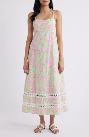 Lilly Pulitzer Haliey Floral Print Sundress in Pistachio Macaron Alina at Nordstrom, Size 00