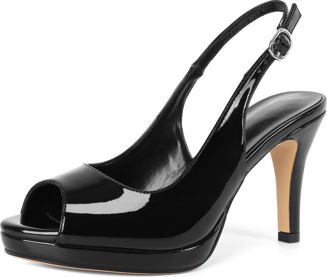 elashe EDEFS Women Pointed Toe Block Heel Pumps Slip on Low Heels Pointed  Toe Court Shoes Classic Buckle Design 2 Block Heeled Shoes Patent Navy UK2  from 49.99 - on Stylight