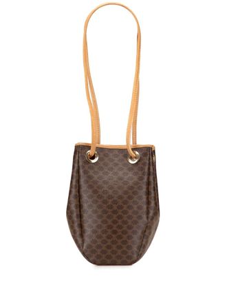 Celine 1990-2010 Macadam gecoate canvas bucket-tas - Bruin