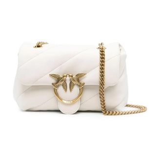Pinko Love Birds Gewatteerde Leren Schoudertas - Dames - Schoudertassen - Wit - ONE Size - Leer - Tassen