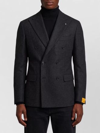 Tagliatore virgin wool houndstooth single-breasted jacket