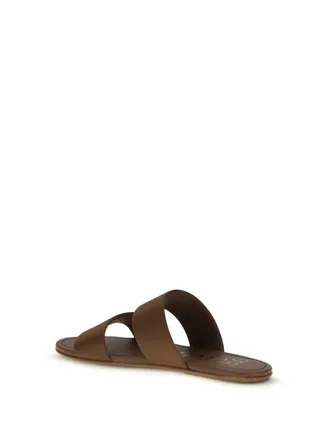 Pedro Garcia Womens Sandals Double-Band Satin Nutmeg Upper Silk