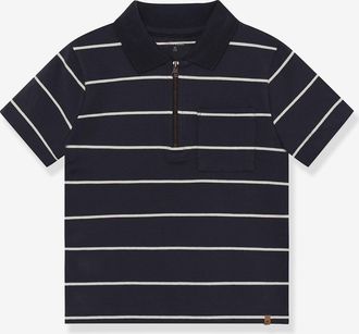 Minymo Polo-Shirt mit Reissverschluss, Streifen, Jungen MINYMO dunkelgrau
