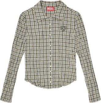 Diesel Check Shirt with Seersucker Effect - female - Diesel - Shirts - Multicolor - XS - Blouses & Shirts