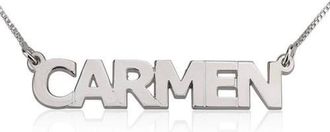 MELANIE MARiE Personalized Nameplate Pendant Necklace in Sterling Silver at Nordstrom