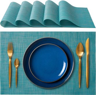 OEM Manteles Individuales Elegantes, De 45 X 30 Cm, Adecuados Para La Cena, El Almuerzo Y El Desayuno - Paquete De 6 Unidades - Lavables, Resistentes Al C