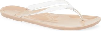 Jeffrey Campbell Beach Day Jelly Flip Flop in Clear-Nude at Nordstrom, Size 11