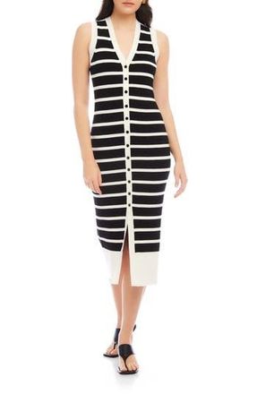 Fifteen Twenty Jenna Stripe Sleeveless Sweater Dress in Black White Stripe at Nordstrom Rack, Size X-Small