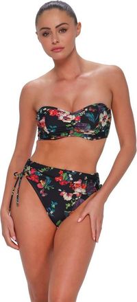 Sunsets Loretta Bandeau Bikini Swimsuit Top - D Cup in Fleur Noire at Nordstrom, Size 36