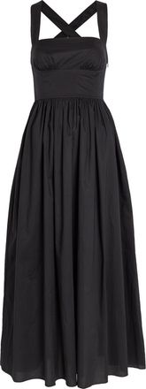 Matteau Gathered Cotton-poplin Midi Dress - Black - 1 (UK 6 / XS)
