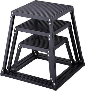 OEM 3-teilige Plyometrische Sprungboxen, 305/458/609 Mm Plyometric Box Schwarz, Rutschfestes Fitness-&uuml;bungs-step-up-box-set F&uuml;r Heim-fitness-training, Kon