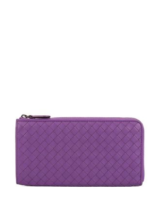 Bottega Veneta Intrecciato zip wallet - Purple