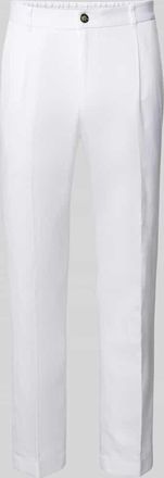 Joop Slim Fit Bundfaltenhose mit Leinen-Anteil Modell LESTER in Weiss, Gr&ouml;&szlig;e 52