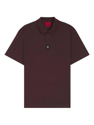 HUGO BOSS logo-patch polo shirt - Brown