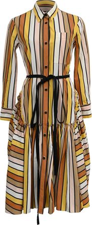 Marni Striped Midi Shirt Dress in Multicolor Cotton