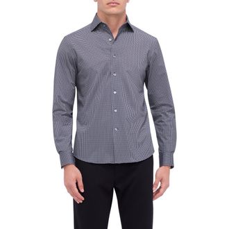 Bugatchi James OoohCotton Button-Up Shirt in Black at Nordstrom, Size Xxx-Large
