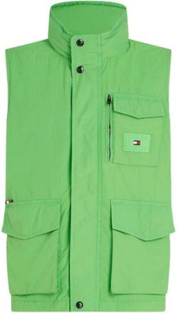 Tommy Hilfiger Utility Mouwloos Vest - Heren - Bodywarmers - Groen - L - Katoen - Jassen