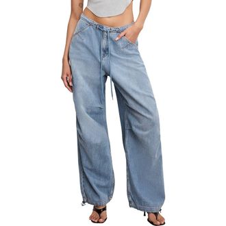 Good American Lite Drawstring Jeans in Indigo794 at Nordstrom Rack, Size 8