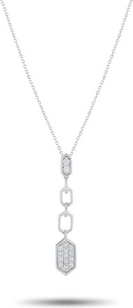 Luxury Bazaar 14K White Gold 0.25ct Diamond Pendant Necklace PN16244