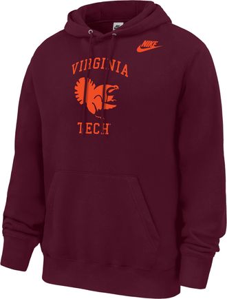 Nike Virginia Tech Hokies Club Nike Mens Football Fleece Pullover Hoodie in Red | M31233P394VATH-DPM