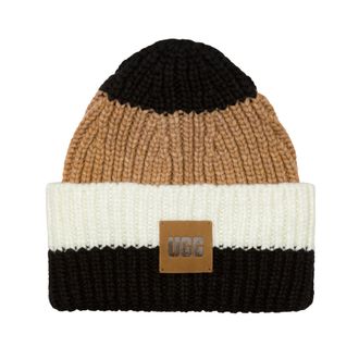UGG Womens Chunky Rib Beanie, Chestnut Multi, One Size