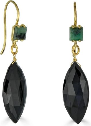Rachel Reinhardt Jewelry Womens Spinel Emerald Accent Earrings In Black