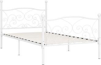 vidaXL Estructura Cama Con Somier Sin Colch&oacute;n Metal Blanco 100x200 Cm Vidaxl