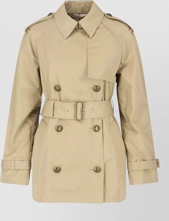 Burberry trench coat double breasted belt waist epaulettes