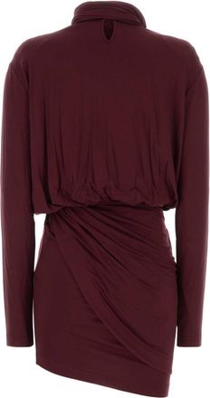 Blumarine Draped Viscose Dress - Burgundy