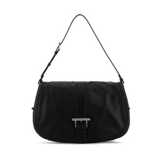 Alexander McQueen Black Leather Maxi Satchel Shoulder Bag