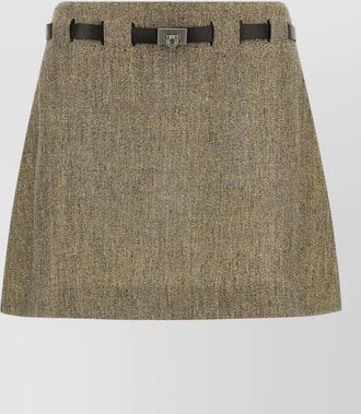 Ferragamo gancini skirt pleated design belt loops