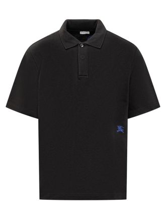 Burberry Black Solid Shirt Collar Polo