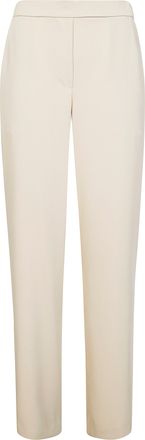 Elisabetta Franchi Neutral Beige Elastic Back Straight Trousers