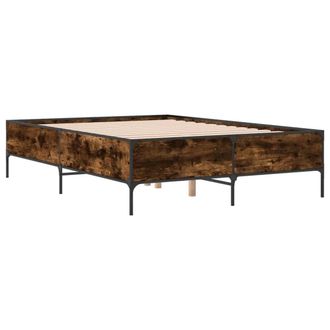 Berkfield Home Durable Bed Frame without Mattress Smoked Oak 120x190 cm Small Double in Brown