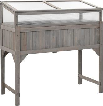 vidaXL Jardinera Elevada Con Invernadero 110x54x120 Cm Abeto Vidaxl