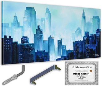 OEM Monica Mirafiori I Cuadro Metr&oacute;polis I 140x70cm Cuadro Pintado A Mano Cuadro Acr&iacute;lico Cuadro Acr&iacute;lico De Gran Formato I Arte Moderno I Cuadros Art&iacute;sti