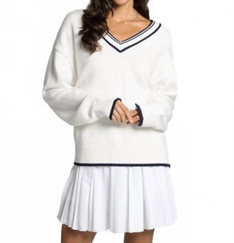Thread & Supply Donna Sweater In Ivory/navy