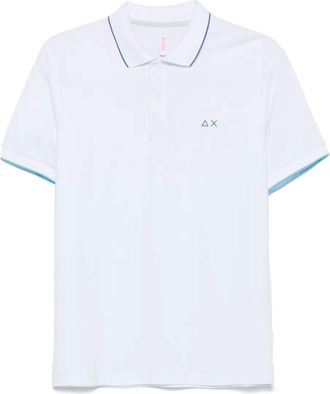 Sun 68 contrast-trim polo shirt - men - Cotton/Elastane - M - White