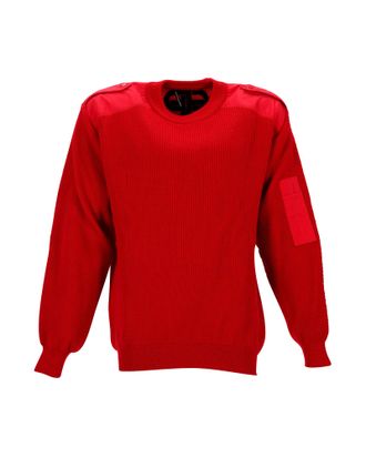 Balenciaga Pre-owned Mens Ribbed-Knit Sweater in Red Wool - Size Small