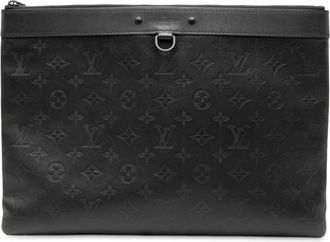 Louis Vuitton Pre-owned Womens Monogram Shadow Discovery Pochette - Black Leather - One Size