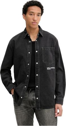 Karl Lagerfeld Denim Shirt - Heren - Spijkerjassen - Zwart - M - Denim - Jassen